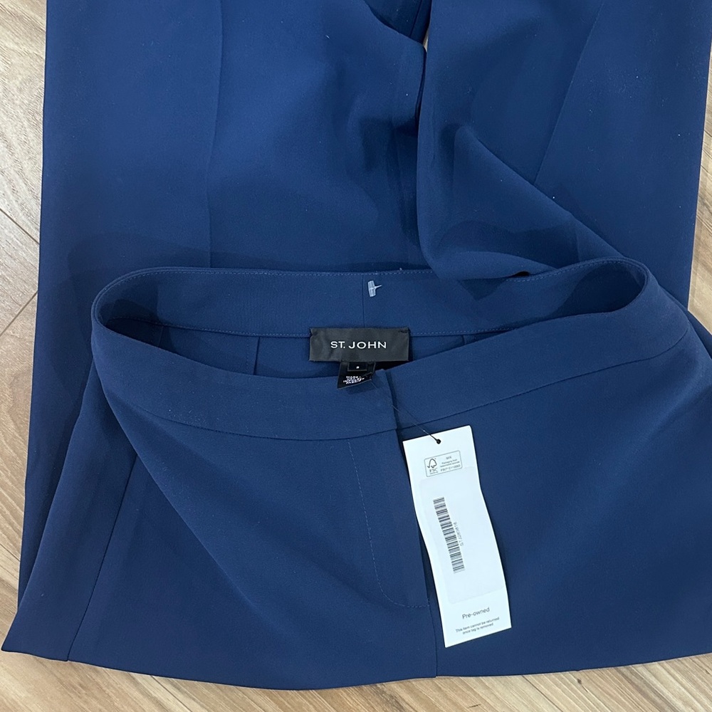 St. John Classic Navy Blue Tailored Trousers Size 2